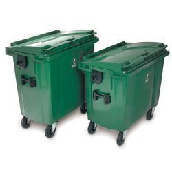 Kunststoff Müllgrossbehälter mit Flachdeckel oder Schiebedeckel
